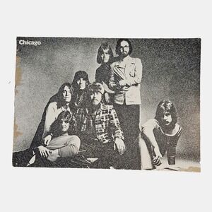 Chicago Band 28x20‎ Vintage 1970s Black & White Flat Promo Poster Rock Original